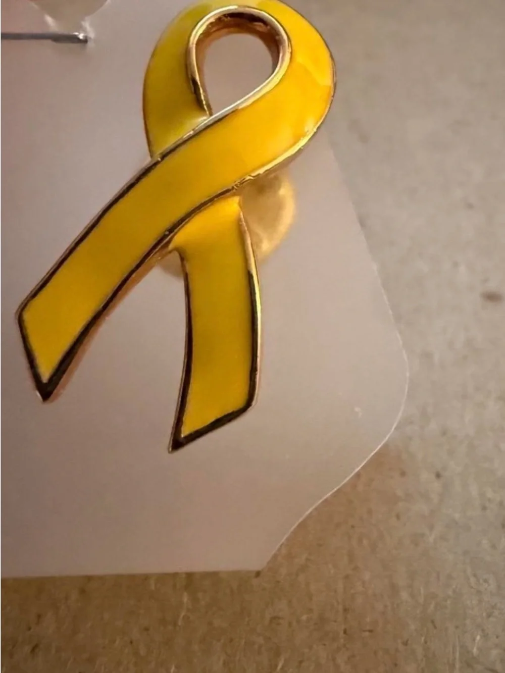 Yellow Enamel Awareness Ribbon Brooch - Classic Support Pin